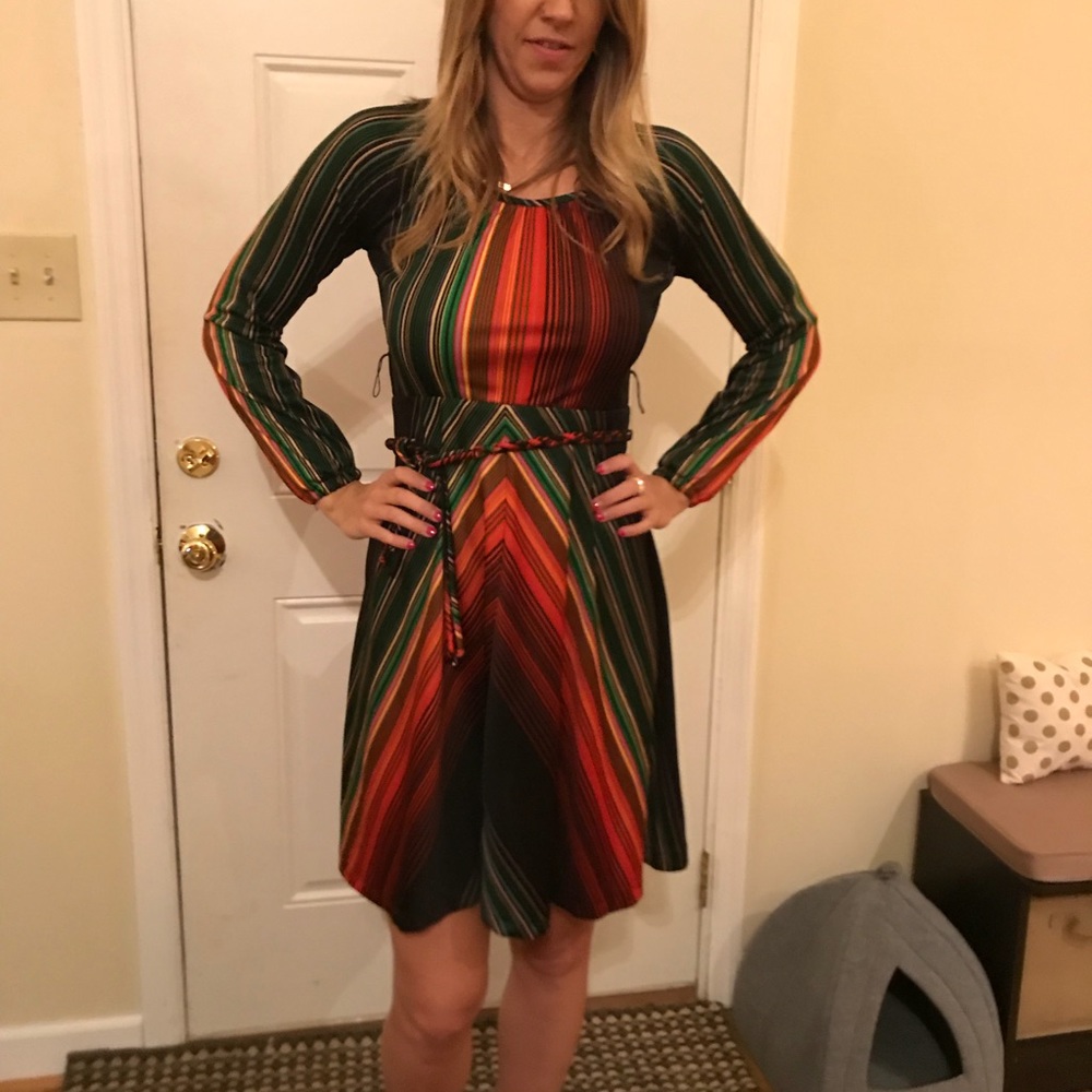Retro 70s stripe dress